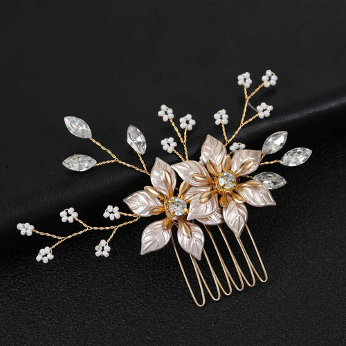 Handmade Bride Hair Pin: Alloy, Pearl Beads, and Crystal Barrette for Women