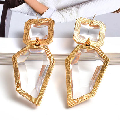 Premium Clear Pure Resin Statement Drop Earrings