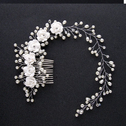 Handmade Bride Hair Pin: Alloy, Pearl Beads, and Crystal Barrette for Women