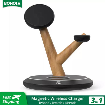 Bonola Tree Branch 3 in 1 Magnetic Wireless Charger for iPhone