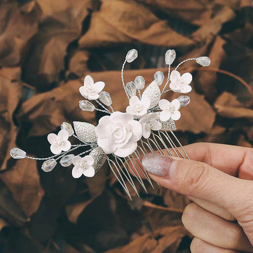 Handmade Bride Hair Pin: Alloy, Pearl Beads, and Crystal Barrette for Women