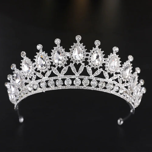 Luxury Diverse Silver Color Crystal Bridal Tiaras Crown Rhinestone