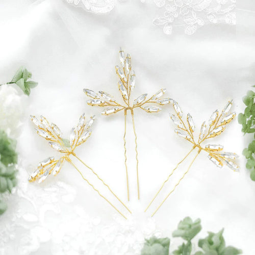 Trendy Crystal U-Shaped Alloy Bride Hairpins for Wedding Hairstyles