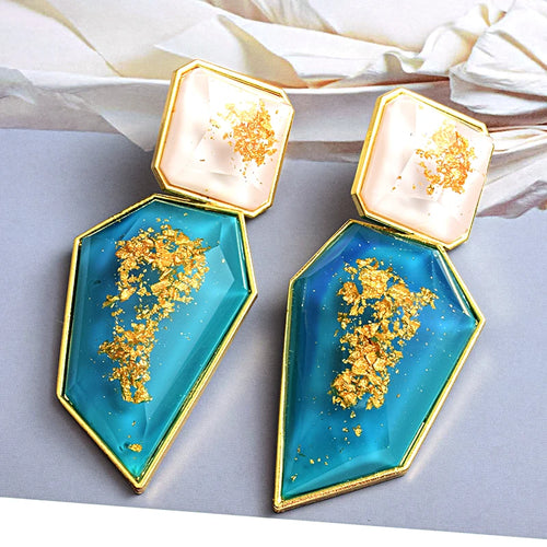 Premium Clear Pure Resin Statement Drop Earrings