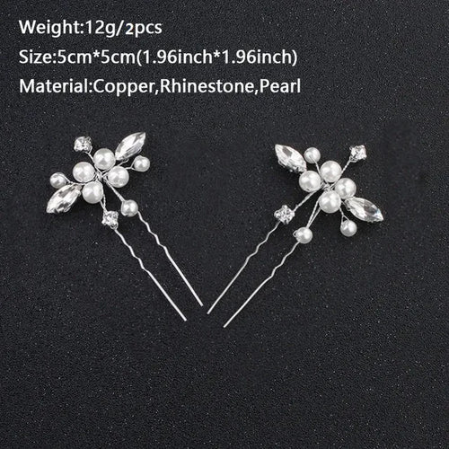 Trendy Crystal U-Shaped Alloy Bride Hairpins for Wedding Hairstyles