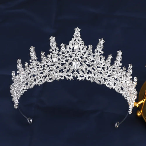 Luxury Diverse Silver Color Crystal Bridal Tiaras Crown Rhinestone