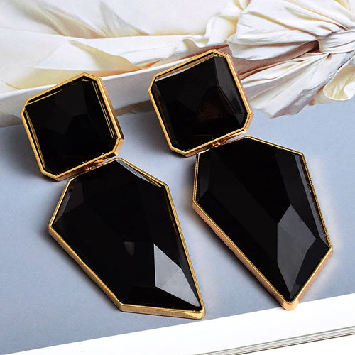 Premium Clear Pure Resin Statement Drop Earrings