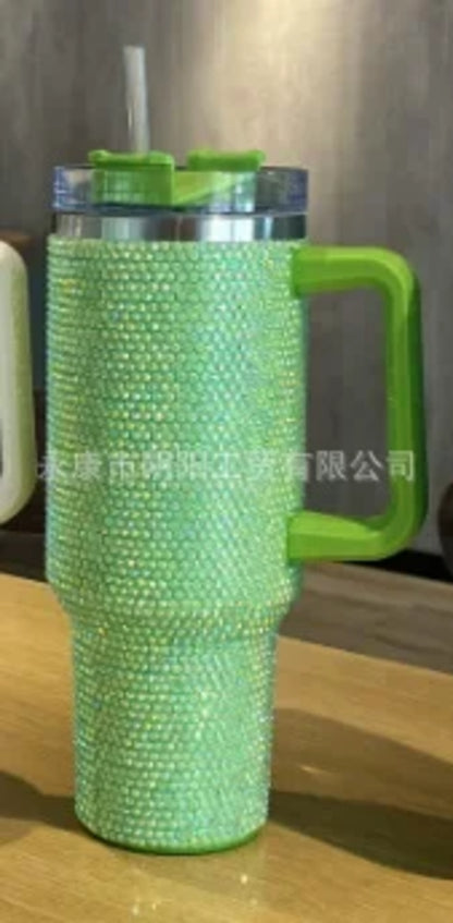 40oz Diamond Mug Tumbler With Handle Insulated Tumbler With Lids Straw