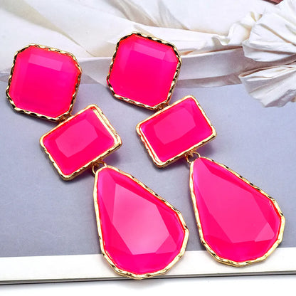 Premium Clear Pure Resin Statement Drop Earrings