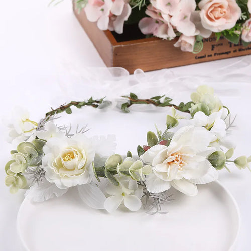 Girl Flower Wreaths Garland Crown Diadem Wedding Baroque Hairband hair