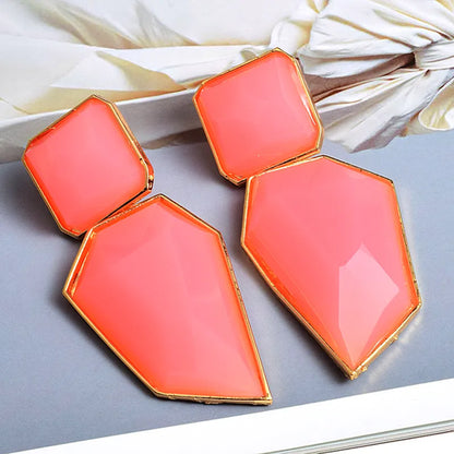 Premium Clear Pure Resin Statement Drop Earrings