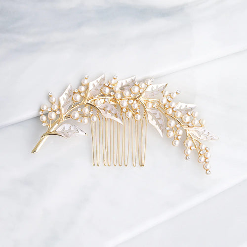 Handmade Bride Hair Pin: Alloy, Pearl Beads, and Crystal Barrette for Women