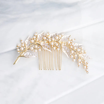 Handmade Bride Hair Pin: Alloy, Pearl Beads, and Crystal Barrette for Women