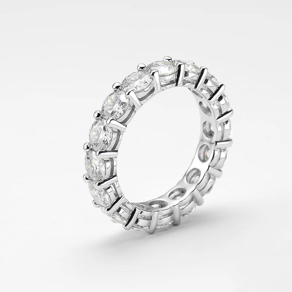 2.2 CT Moissanite Eternity Rings for Women Men 925 Sterling Silver