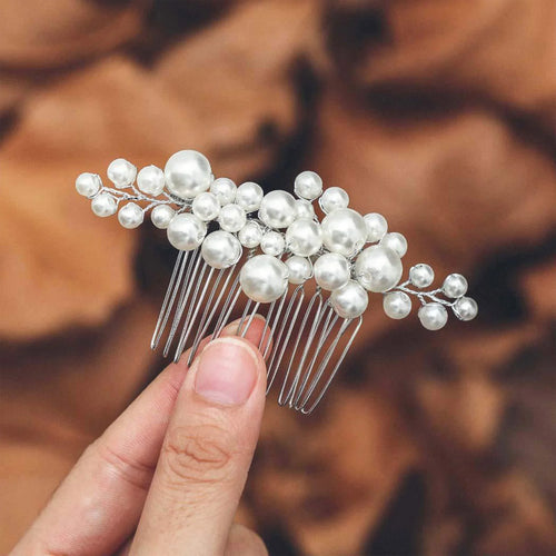 Handmade Bride Hair Pin: Alloy, Pearl Beads, and Crystal Barrette for Women