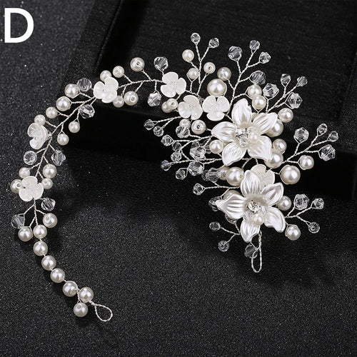 Wedding Crystal Pearl Bridal Tiaras Hair Comb Headwear Bride