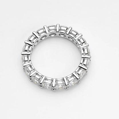 2.2 CT Moissanite Eternity Rings for Women Men 925 Sterling Silver