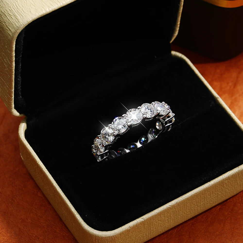 2.2 CT Moissanite Eternity Rings for Women Men 925 Sterling Silver