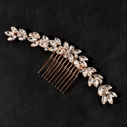 Classical Women's Hair Bun Coiffure Rattan Rhinestone Welding Shaped