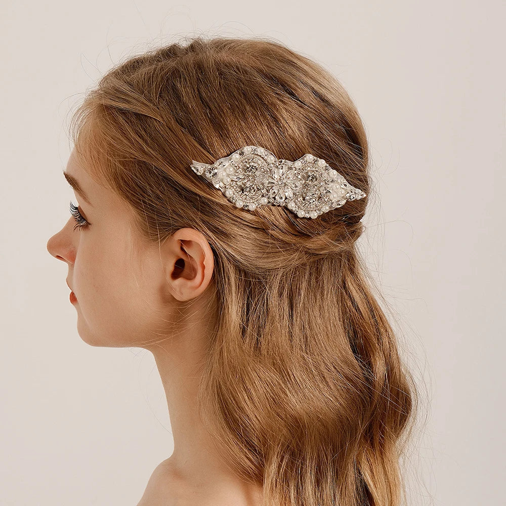 Bridal Wedding Hair Accessories Set with Crystal Hair Comb Clip