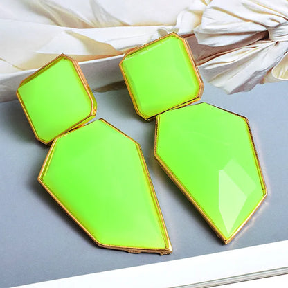 Premium Clear Pure Resin Statement Drop Earrings