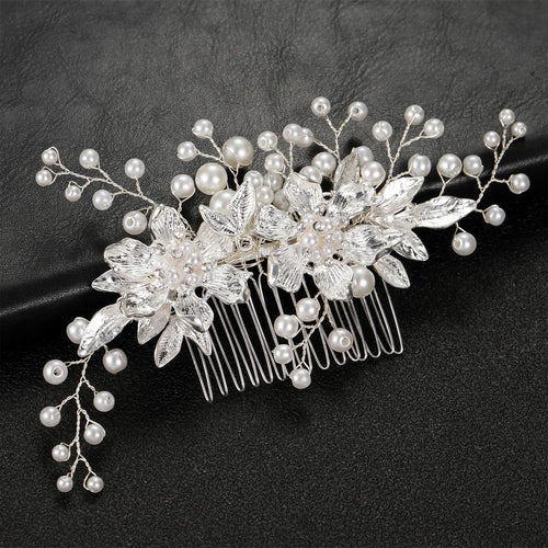 Handmade Bride Hair Pin: Alloy, Pearl Beads, and Crystal Barrette for Women