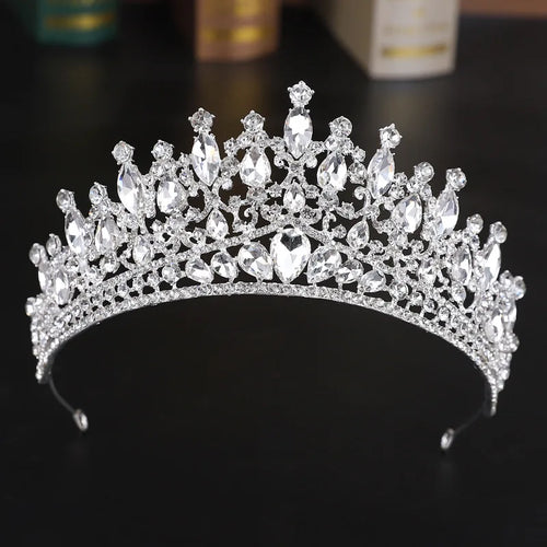 Luxury Diverse Silver Color Crystal Bridal Tiaras Crown Rhinestone