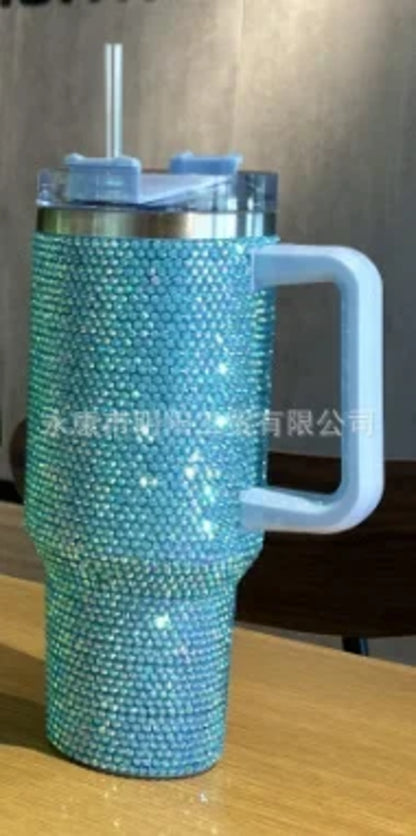 40oz Diamond Mug Tumbler With Handle Insulated Tumbler With Lids Straw