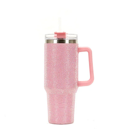 40oz Diamond Mug Tumbler With Handle Insulated Tumbler With Lids Straw