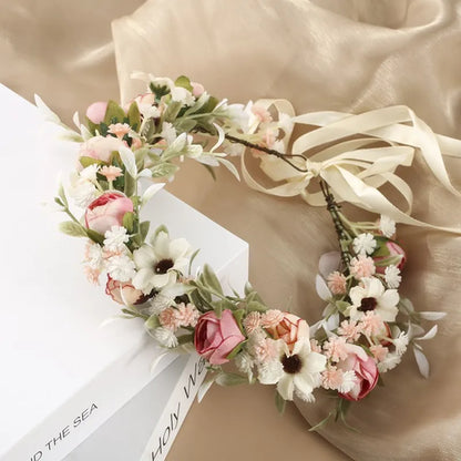 Girl Flower Wreaths Garland Crown Diadem Wedding Baroque Hairband hair