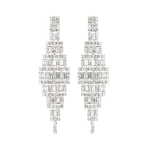 RHINESTONE BAGUETTE WEDDING EARRINGS