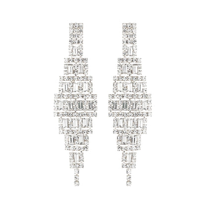 RHINESTONE BAGUETTE WEDDING EARRINGS