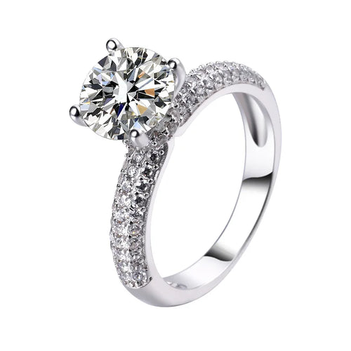 Certified Moissanite Engagement Rings Women 2.0ct D Color Solitaire