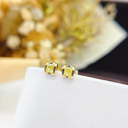 YM2024 diamonds 0.32ct Solid 18K White Gold Nature Yellow Diamonds