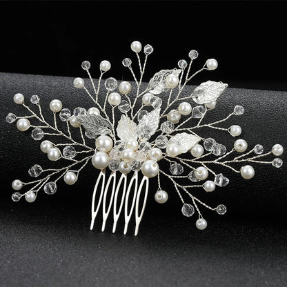 Handmade Bride Hair Pin: Alloy, Pearl Beads, and Crystal Barrette for Women