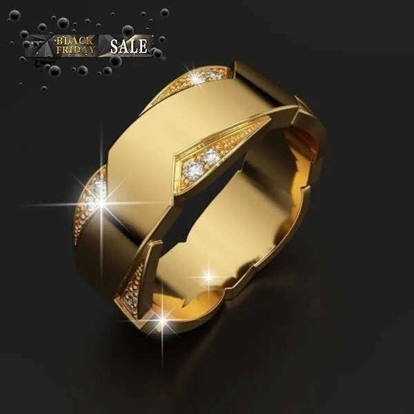 14K Gold Rings for Man Love Promise Gentleman Bridegroom Wedding