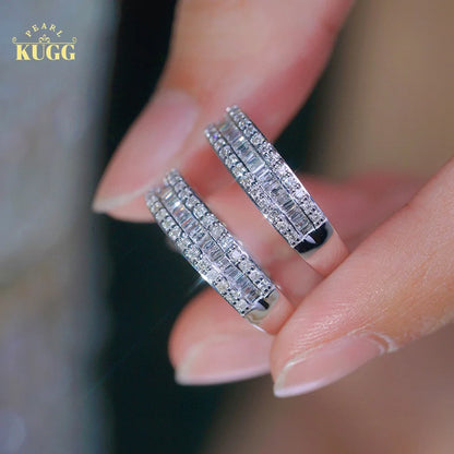 KUGG 18K White Gold Rings Luxury Classic Design 0.50carat Real Natural