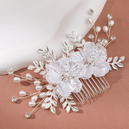 Handmade Bride Hair Pin: Alloy, Pearl Beads, and Crystal Barrette for Women