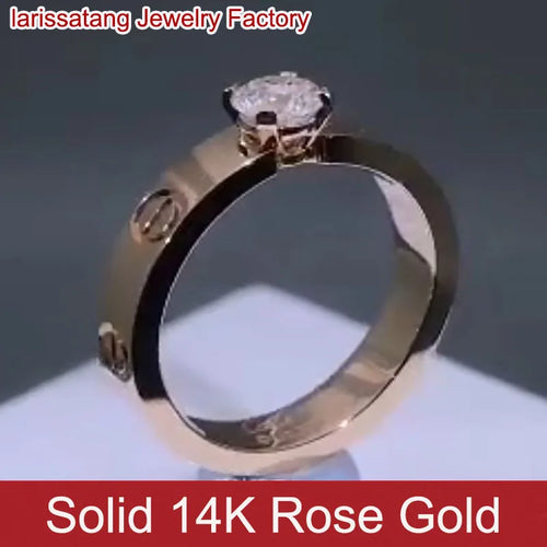 Solid 14K Gold Wedding Anniversary Ring for Women and Men