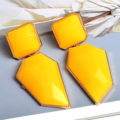 Premium Clear Pure Resin Statement Drop Earrings