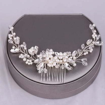 Handmade Bride Hair Pin: Alloy, Pearl Beads, and Crystal Barrette for Women