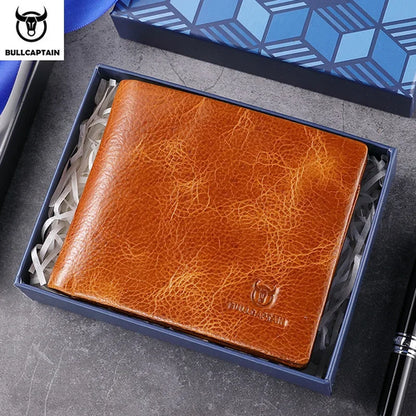 Men's Fashionable Leather Wallet with RFID Protection for Business