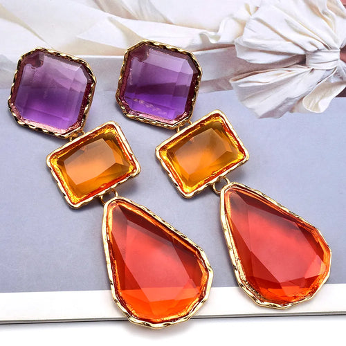 Premium Clear Pure Resin Statement Drop Earrings