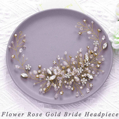 Wedding Crystal Pearl Bridal Tiaras Hair Comb Headwear Bride