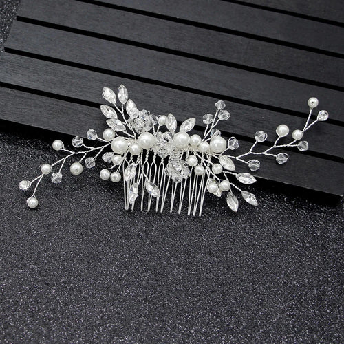 Handmade Bride Hair Pin: Alloy, Pearl Beads, and Crystal Barrette for Women