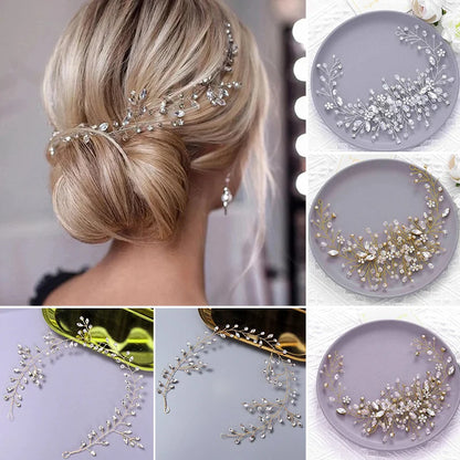 Wedding Crystal Pearl Bridal Tiaras Hair Comb Headwear Bride