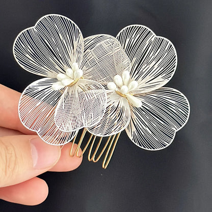 Fashionable Bridal Alloy Flower Hair Clips for Women