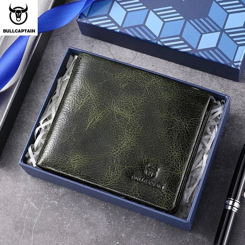 Men's Fashionable Leather Wallet with RFID Protection for Business