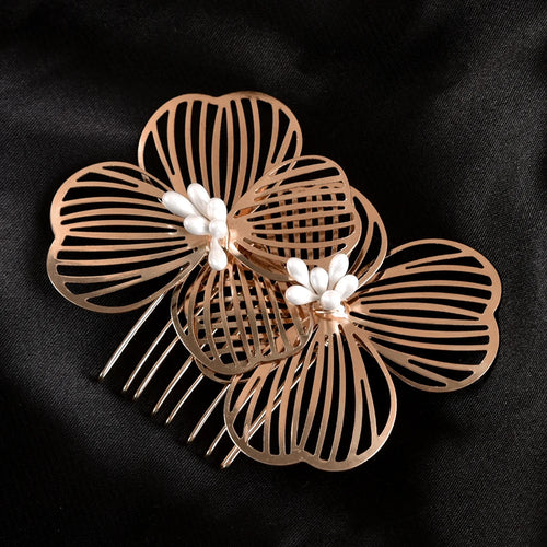 Fashionable Bridal Alloy Flower Hair Clips for Women