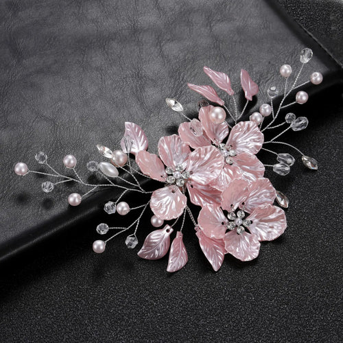 Crystal Pearl Flower Hair Clips Elegant Headwear For Women Precious